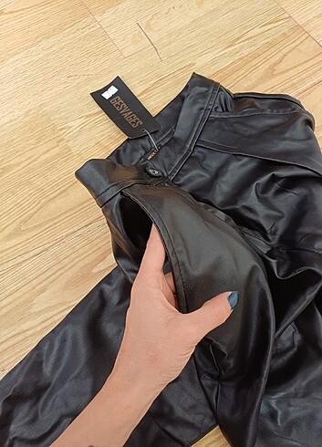 36 Beden siyah Renk Sıfır deri pantolon