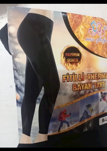 Siyah Fitilli Termal Bayan Tayt M,L uygundur