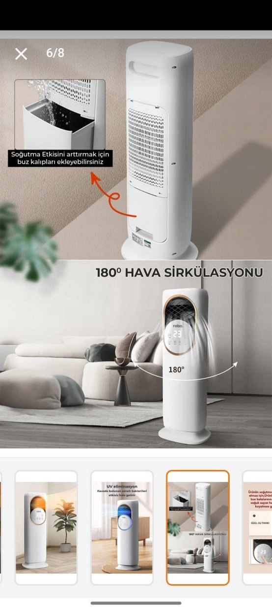 Beyaz Robo Hava Temizleyici ve Nemlendirici - Görsel 5