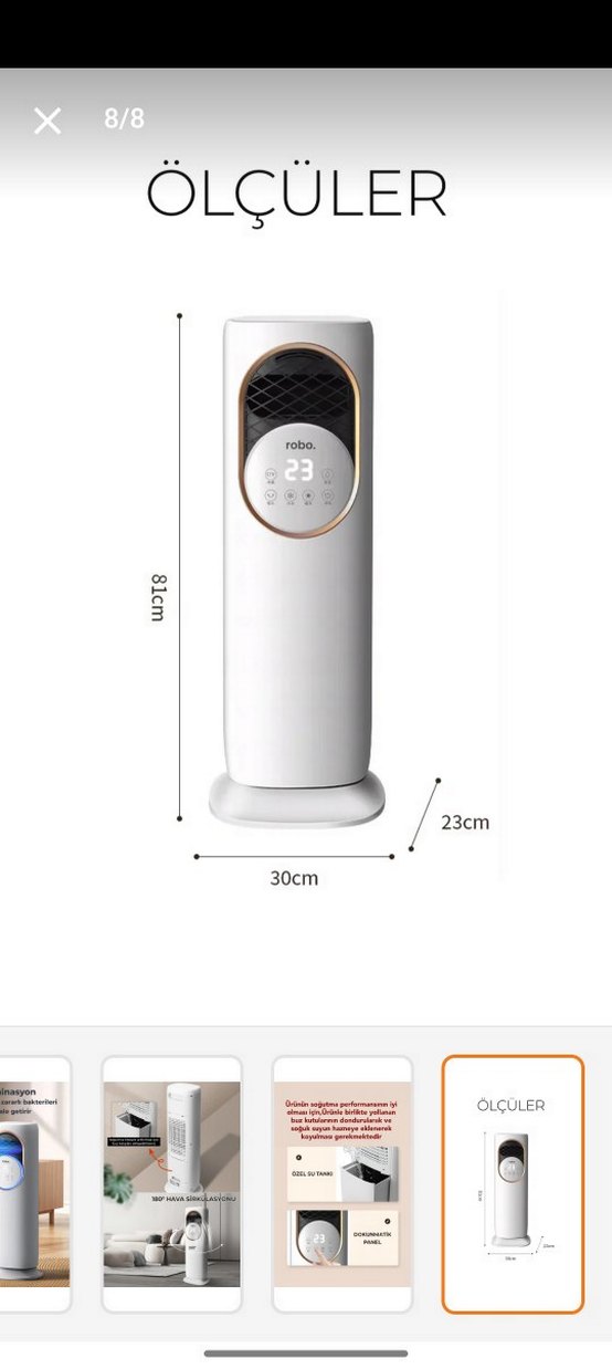Beyaz Robo Hava Temizleyici ve Nemlendirici - Görsel 3