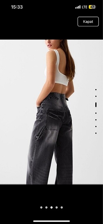 Bershka Bershka Carpenter Siyah Pantolon