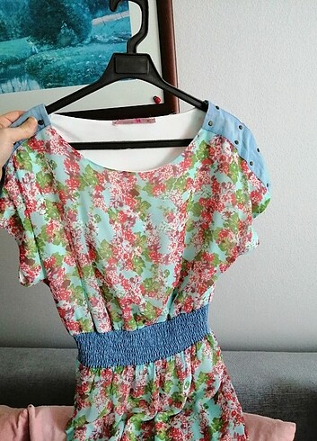 Koton Çiçekli Beli Lastikli Elbise, 34 (xs) beden