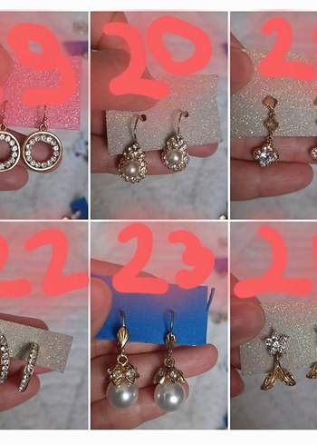  Beden altın Renk Kadın Küpeler tane 50 tl