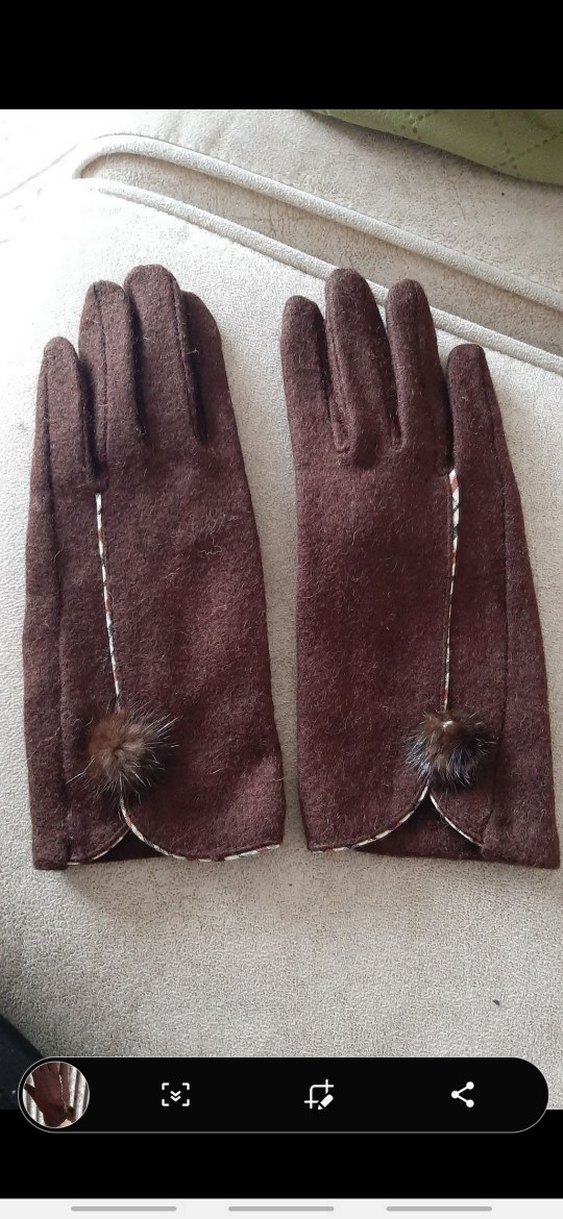 Kahverengi Kürklü Kadın Eldiveni - Görsel 2