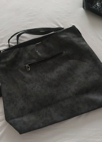 Zincir Detaylı Siyah Deri Kadın Çanta - Görsel 4