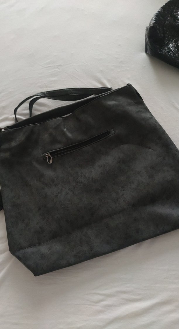 Zincir Detaylı Siyah Deri Kadın Çanta - Görsel 4