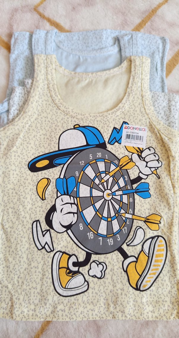 Çocuk Baskılı Atlet Seti - Beyaz ve Gri - Görsel 3