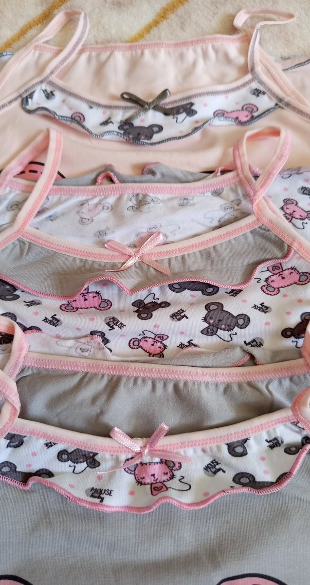 Baskılı Gri-Pembe Çocuk Atletleri 8 9 yaş - Görsel 2