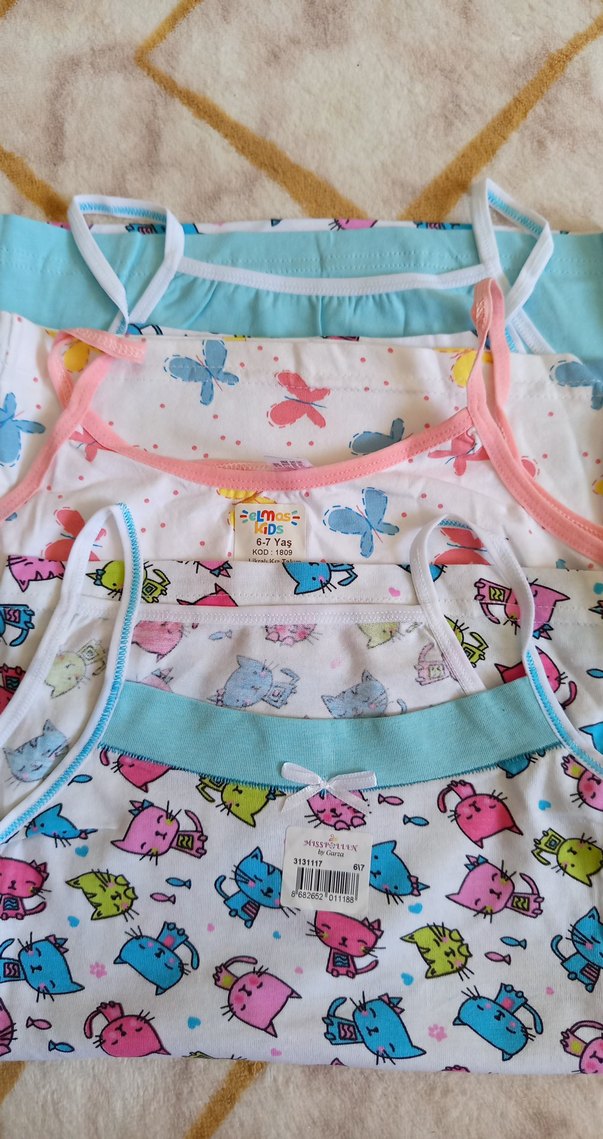 Renkli Baskılı Çocuk Atlet 3'lü Paket 6/7 yaş - Görsel 2