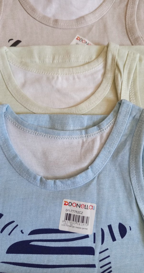 Pastel Renkli Baskılı Çocuk Atletleri 3'lü - Görsel 2