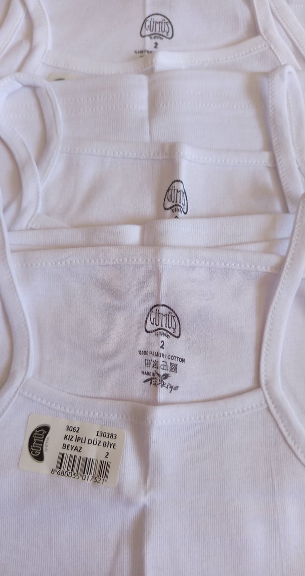 Beyaz Çocuk Atlet 3'lü Paket - Görsel 2