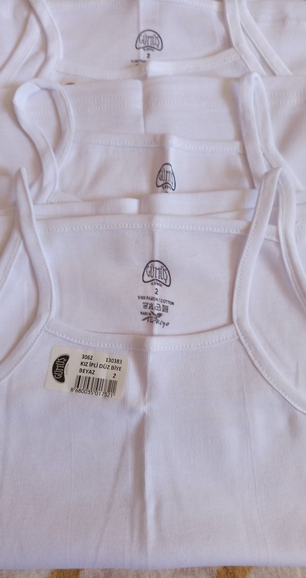 Beyaz Çocuk Atlet 3'lü Paket - Görsel 3