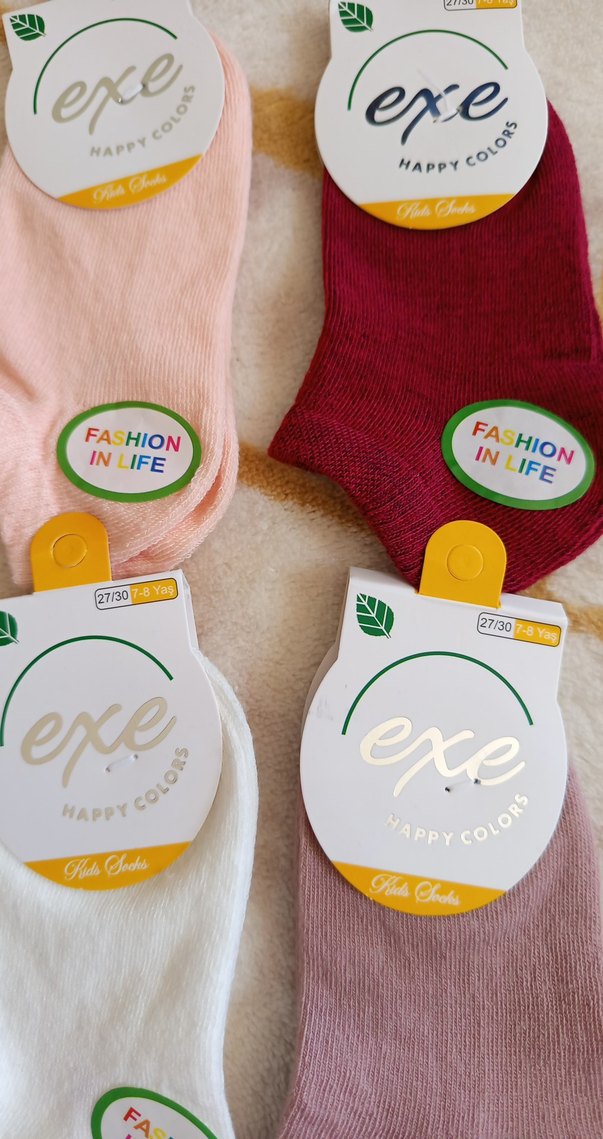 Renkli Pamuk Kız Çorapları 4'lü Set - Görsel 2