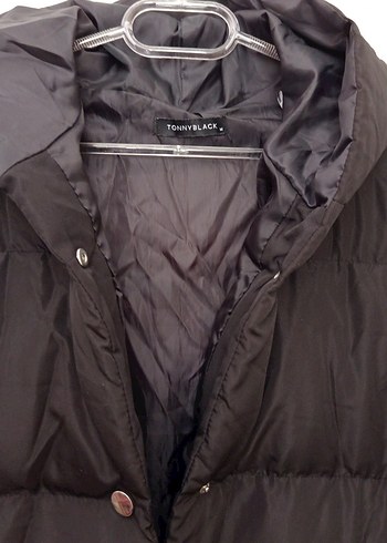 Düğmeli Siyah Kadın Kışlık Mont - Görsel 3