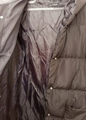 Düğmeli Siyah Kadın Kışlık Mont - Görsel 4