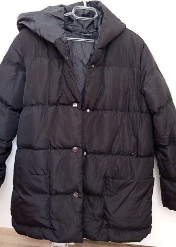 Düğmeli Siyah Kadın Kışlık Mont - Görsel 2