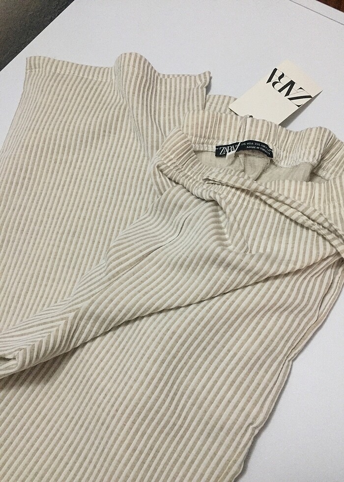 Çizgili yumuşak pantolon - Görsel 2