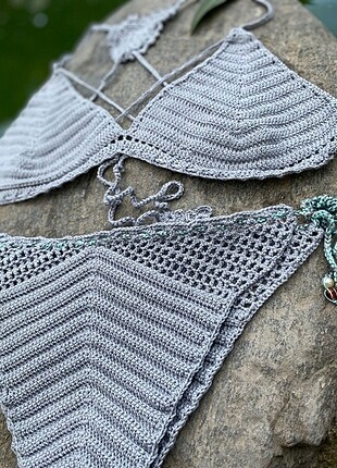Örgü bikini takımı