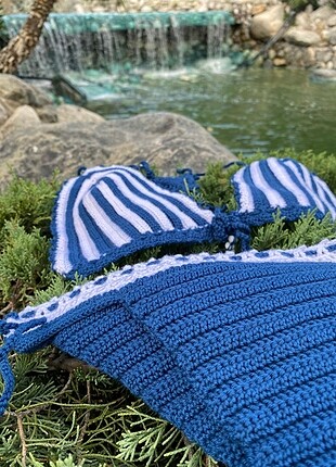 Tasarımcı El örgüsü bikini takımı