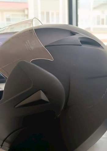 Siyah Biker Kask Velcro Detaylı - Görsel 3