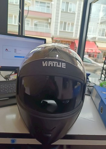 Siyah Biker Kask Velcro Detaylı - Görsel 5