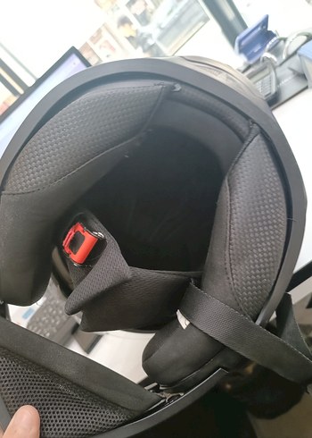 Siyah Biker Kask Velcro Detaylı - Görsel 4