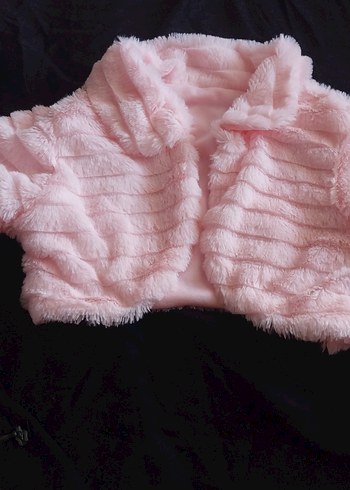 Kız Çocuk Pembe Kürk Detaylı Bolero - Görsel 2