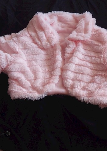 Kız Çocuk Pembe Kürk Detaylı Bolero - Görsel 3