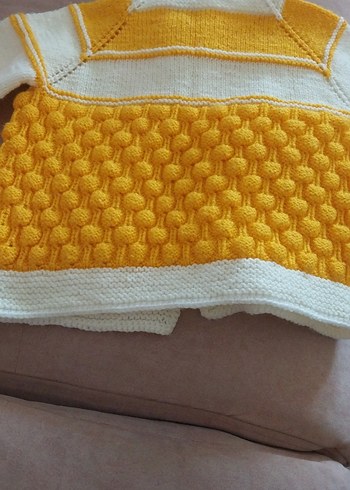 Kız Çocuk Sarı Örgü Hırka...yeni örüldü... - Görsel 3