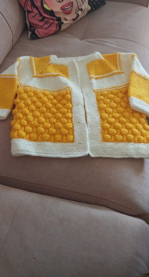 Kız Çocuk Sarı Örgü Hırka...yeni örüldü... - Görsel 2