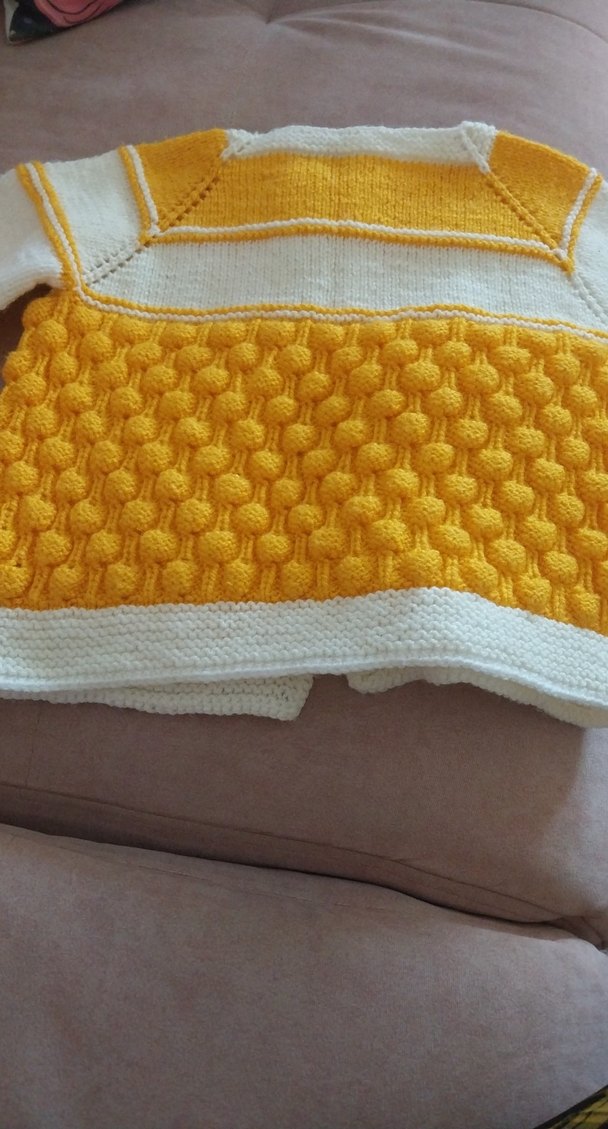 Kız Çocuk Sarı Örgü Hırka...yeni örüldü... - Görsel 3