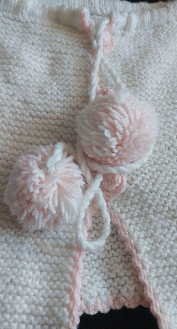 Kız Çocuk Beyaz Nakışlı Örgü Hırka '1'2'3 yâsa kadar .. - Görsel 5