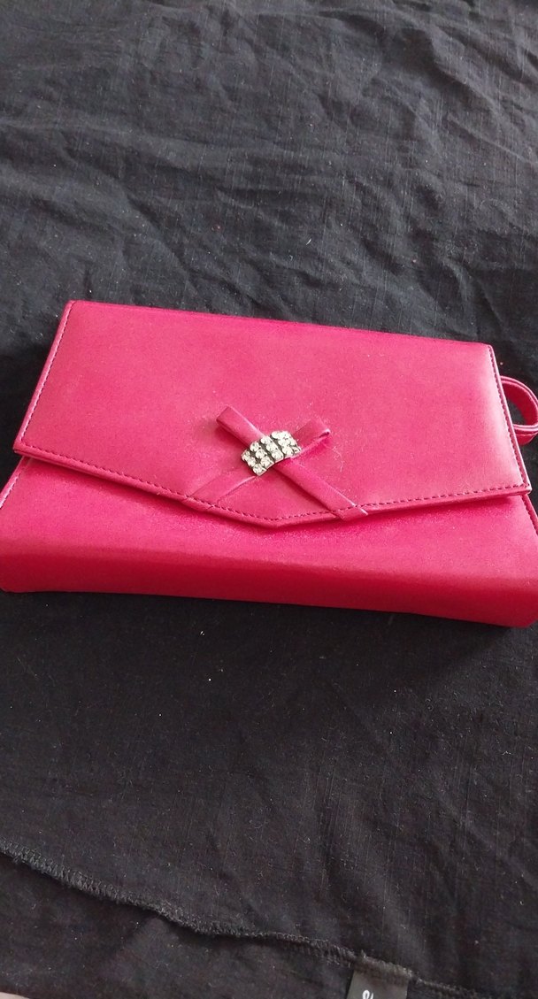 Pembe Deri Kemerli Kadın Portföy Çanta - Görsel 2