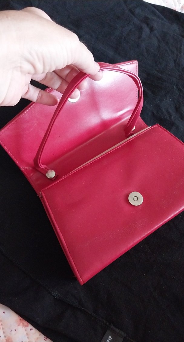 Pembe Deri Kemerli Kadın Portföy Çanta - Görsel 4