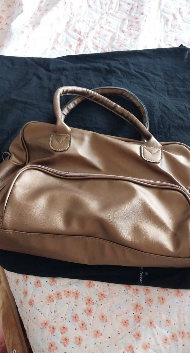 Bej Parlak Deri Kadın El Çantası - Görsel 2