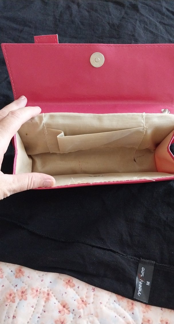 Pembe Tokalı Kadın Deri Portföy Çanta - Görsel 4