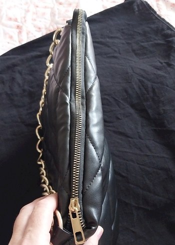 Zincir Detaylı siyahDeri Kadın Çanta - Görsel 6