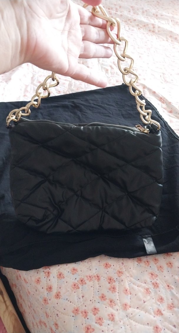 Zincir Detaylı siyahDeri Kadın Çanta - Görsel 3