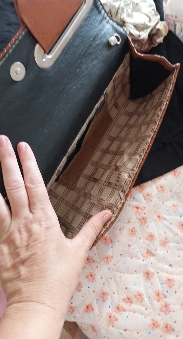 Kahverengi Deri Yılan Desenli Kadın Portföy Çanta - Görsel 3