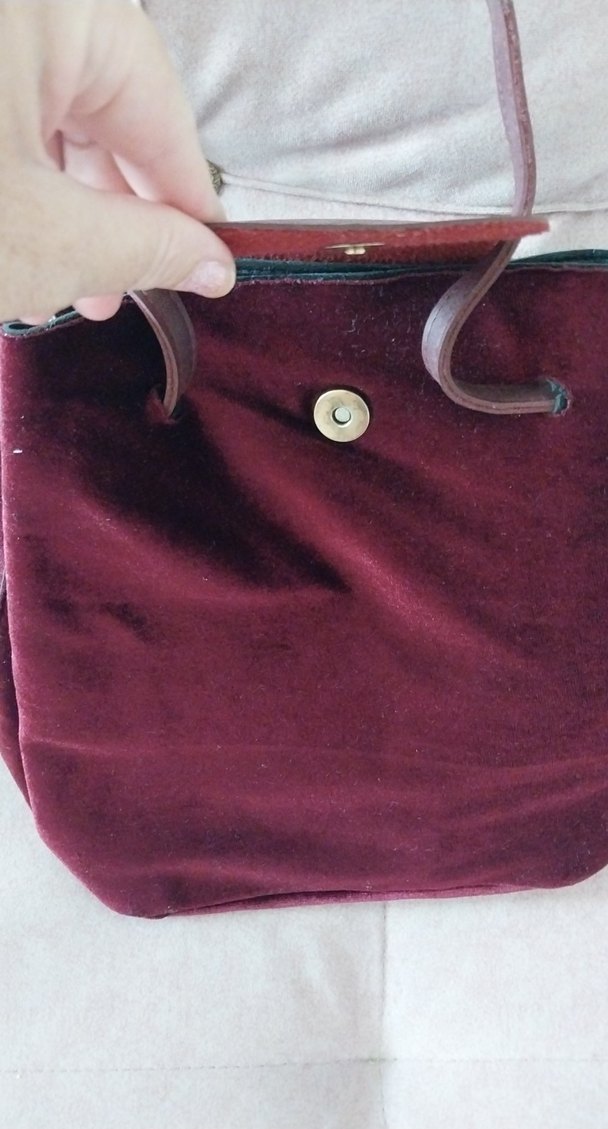 Bordo kadife Kadın Çanta - Görsel 2