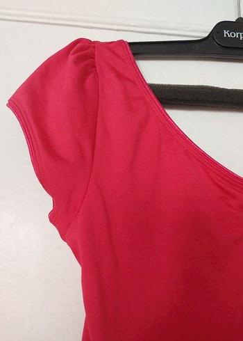 diğer Beden Kısa Kollu V Yaka pembe Kadın çıt,çıtlı bady
