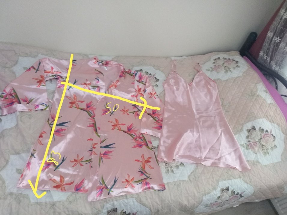 misss Coco gecelik / sabahlık L beden yazmata ölçü - Görsel 3