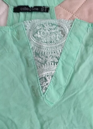36 Beden Collezione s beden su yeşili bluz az bir iki kullanıldı yırtık