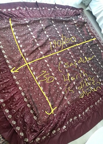 cift kişilik yatak örtüsü ölçü verildi dış hariç dikiş yerinden  - Görsel 4