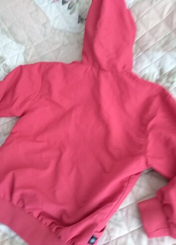 pembe 10.11 yaş ince mont esfoman üstü tarzı yağmurluk gibi gözü - Görsel 6