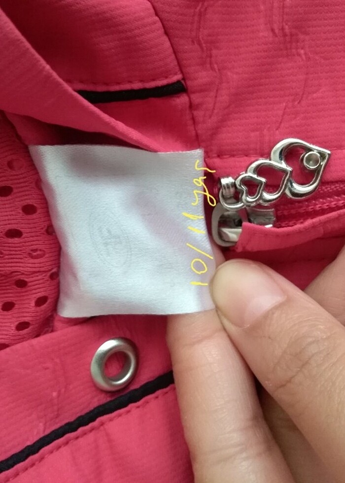 pembe 10.11 yaş ince mont esfoman üstü tarzı yağmurluk gibi gözü - Görsel 3