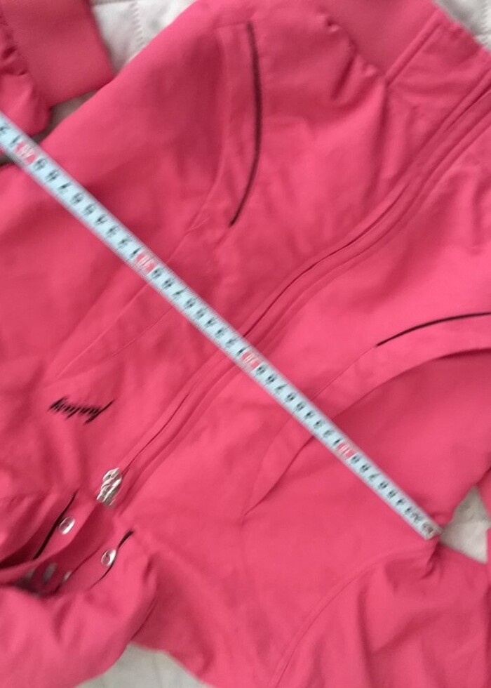 pembe 10.11 yaş ince mont esfoman üstü tarzı yağmurluk gibi gözü - Görsel 4