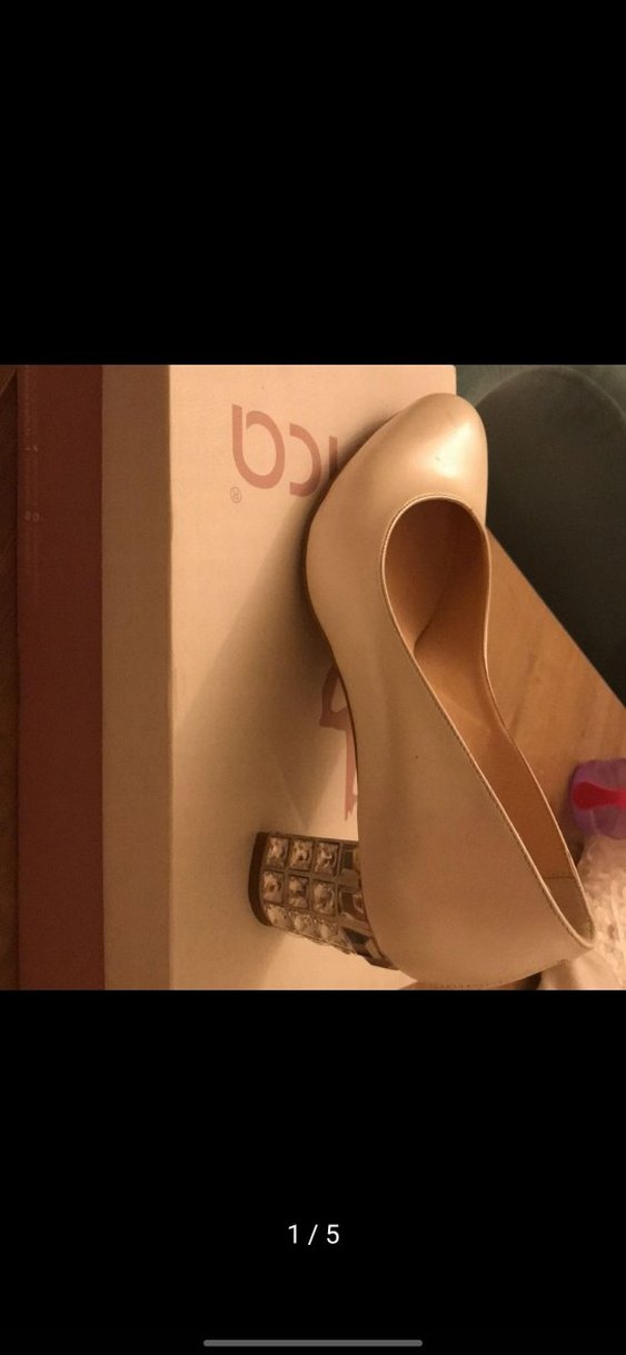 Parlak Bej Tokalı Topuklu Kadın Stiletto - Görsel 5