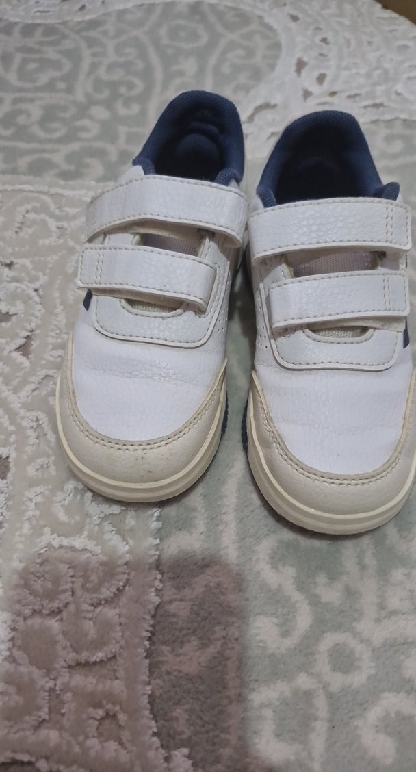 Erkek Çocuk Beyaz Sneakers Cırt Cırtlı - Görsel 2