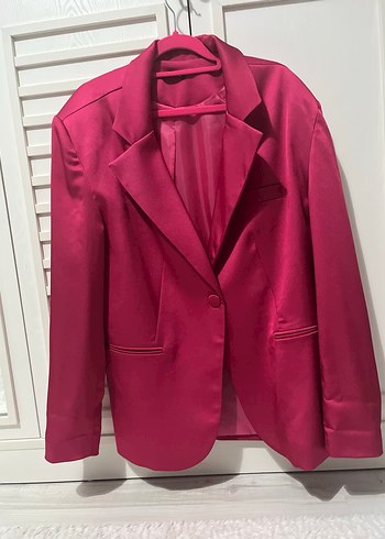 Parlak Pembe Kadın Blazer Ceket - Görsel 2